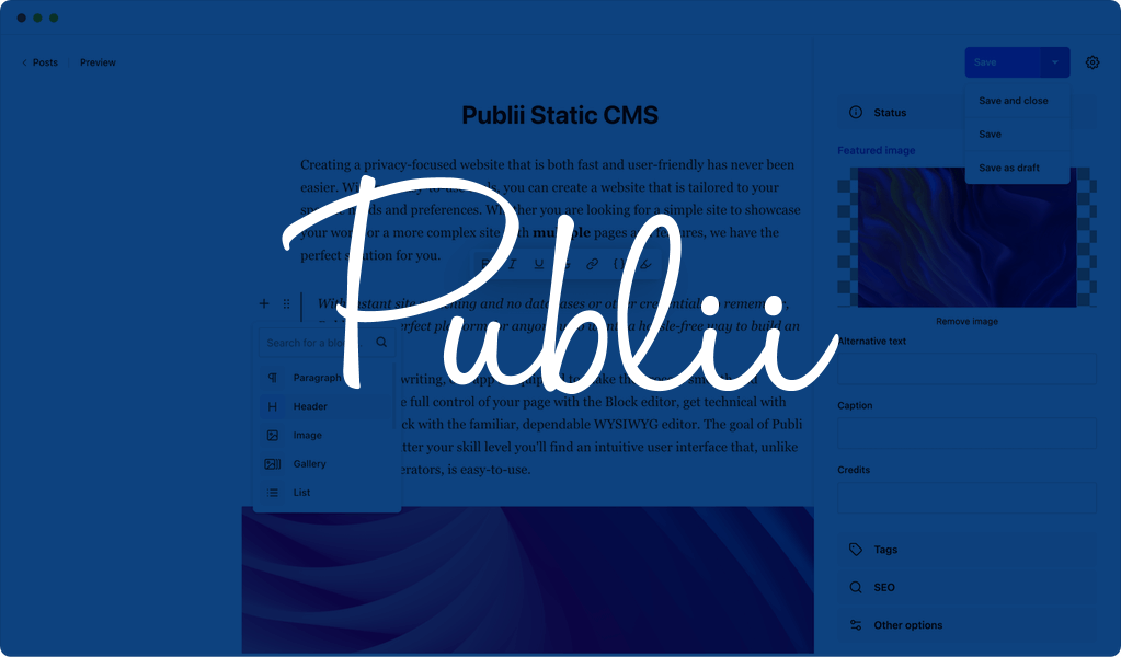 Publii Static Site Generator